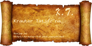 Krauter Tatjána névjegykártya